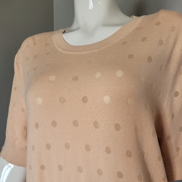 Karl Lagerfeld Polka Dot Short Sleeve Sweater, VGUC, Size XL - Picture 2 of 7